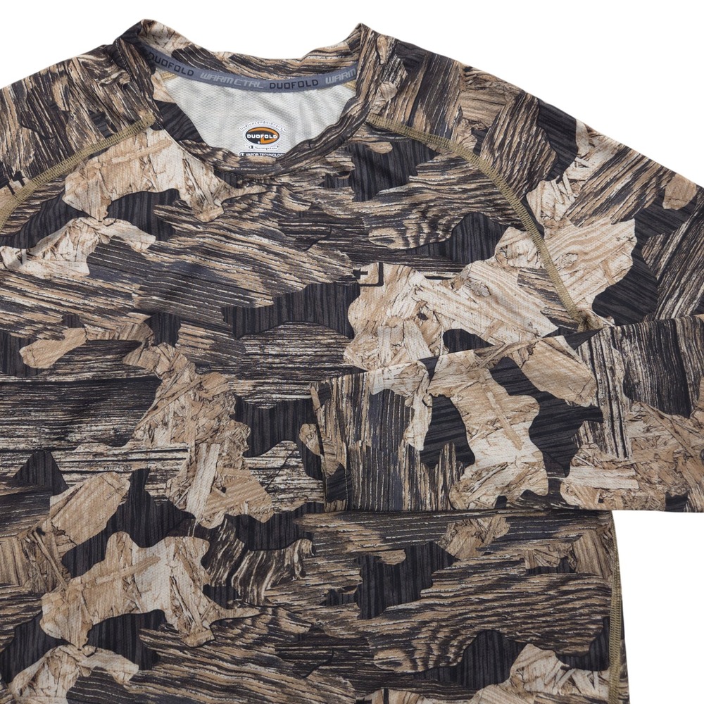 Champion Duofold Warm CTRL Camo Long‎ Sleeve Hunting Shirt Mens Large